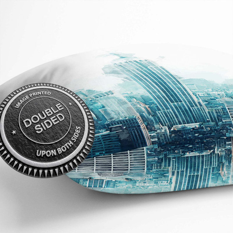 Empire State Building in New York in Abstract Cushion with Filling, 40cm H x 40cm W x 15cm D