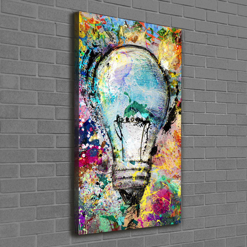 Colourful Light Bulb - Wrapped Canvas Print