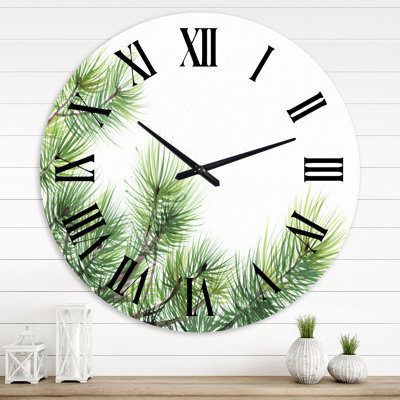 Pine Tree Branches - Horloge murale traditionnelle