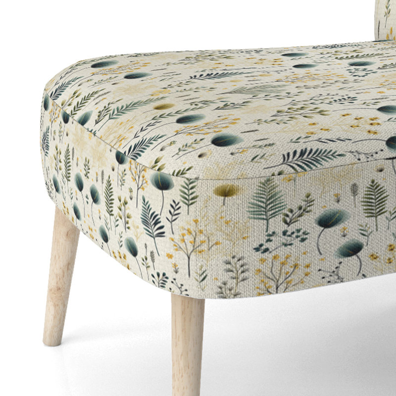 Botanical Harmony - Chaise d'appoint rembourrée scandinave, chaise d'appoint Botanical Plants