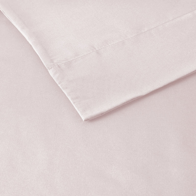 Blush Twin XL Solid Microfiber Sheet Set