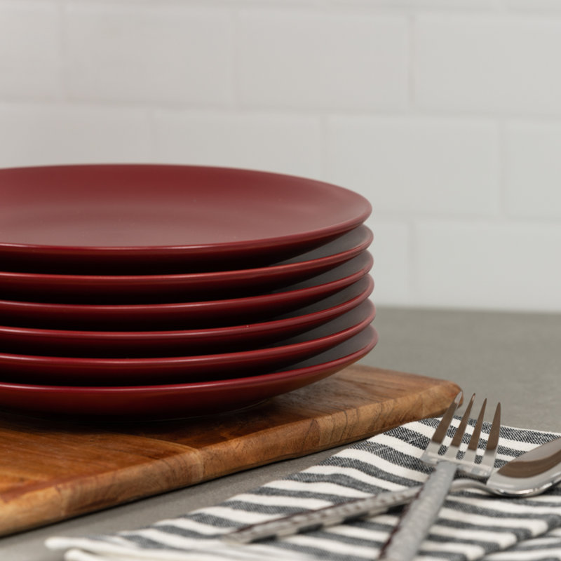 Assiette à salade 7,75 po Wazee Matte, Rouge