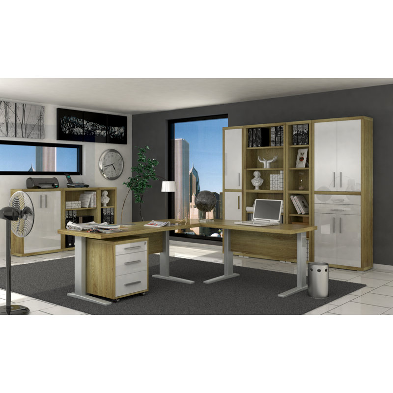 Stampa 47cm Wide 3 -Drawer Mobile File Cabinet, Brown/White