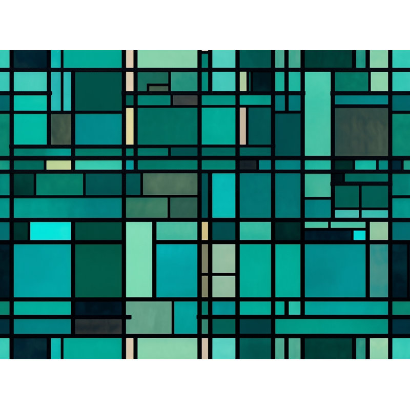 Housse de couette à carreaux, Édredon simple extra long, Vert / turquoise