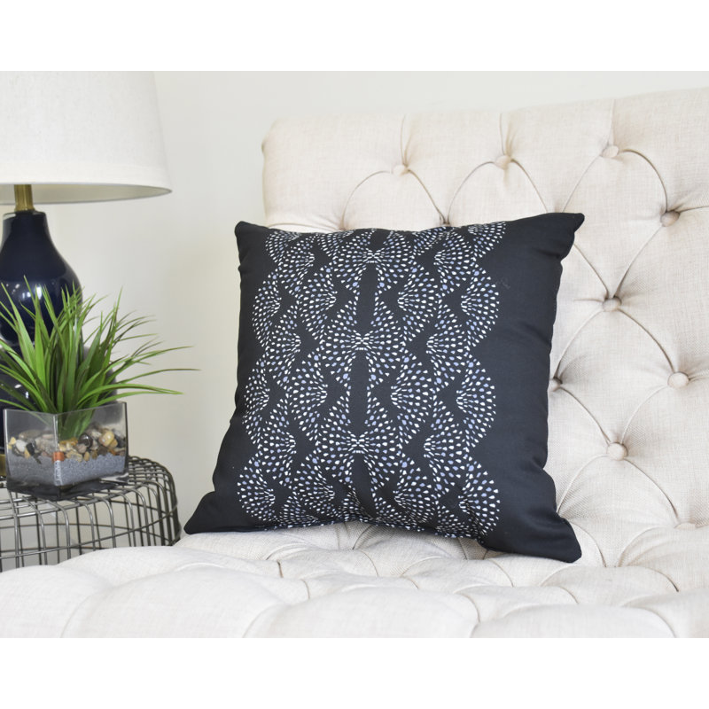 Housse et insert de coussin carré Fickle Florals, Noir, 16 po x 1 po