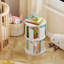 1 PCS 2-Tier Rotating Bookshelf 360° Display Rack with Dividers & Anti-falling Baffles White-1773297004-1773296997