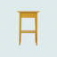 Table de chevet contemporaine jaune