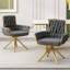 Avakate 46cm H Velvet Upholstered Metal Armchair-960593781-978489960