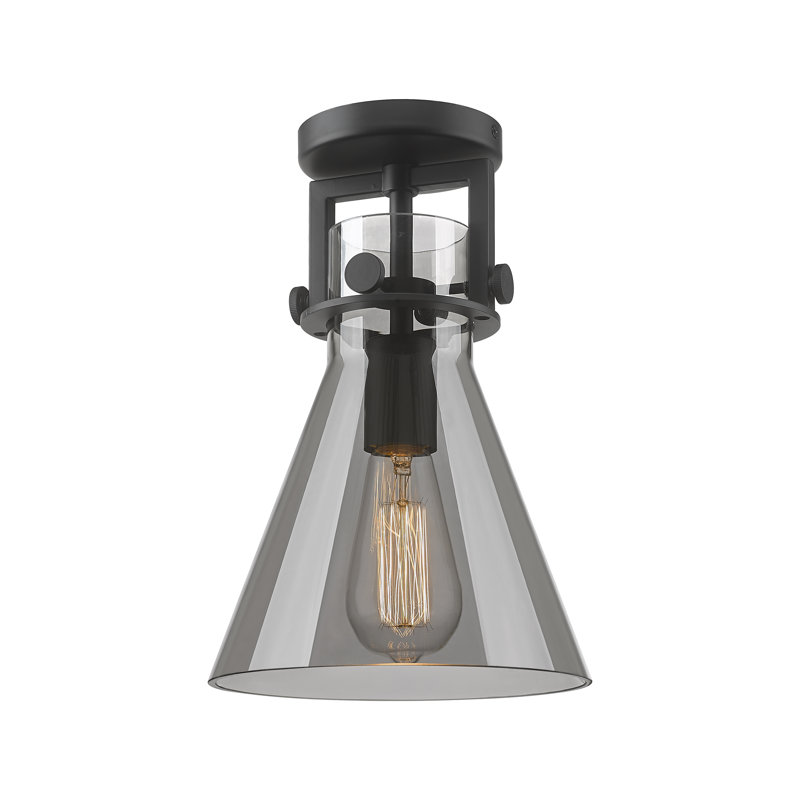 Plafonnier encastré 8 lumières Skokie, Plaqué couleur fumée, Noir mat