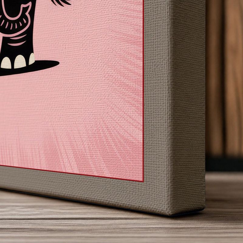Golden Elephant Art Deco - Print, 30x20 - 76.2 x 50.8 cm, Taupe Border