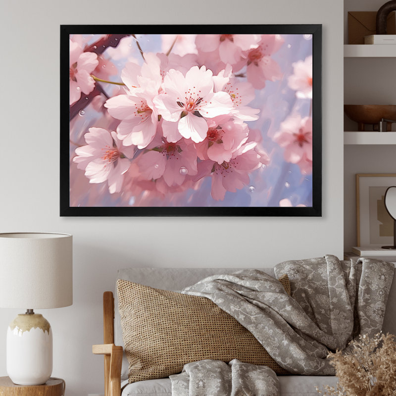«Cherry Blossoms IV» sur toile, Cadre photo noir, H 12 po x l 20 po x P 1 po
