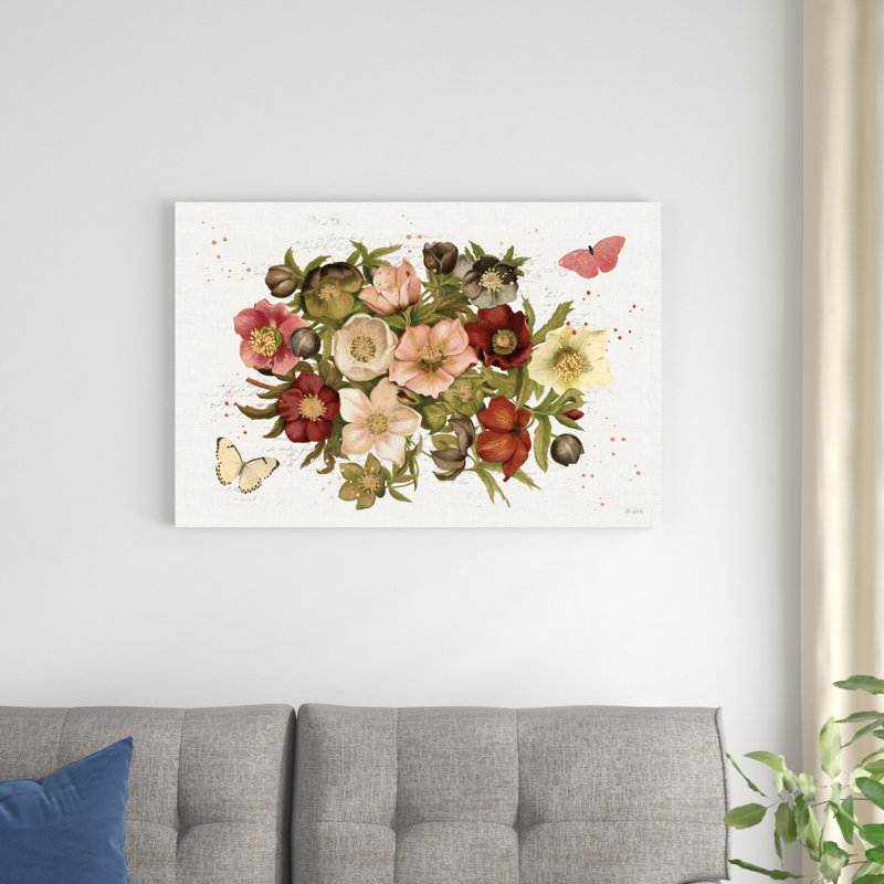 «Vintage Petals IV» par Katie pertiet - peinture sur toile tendue, H 24 po x l 36 po