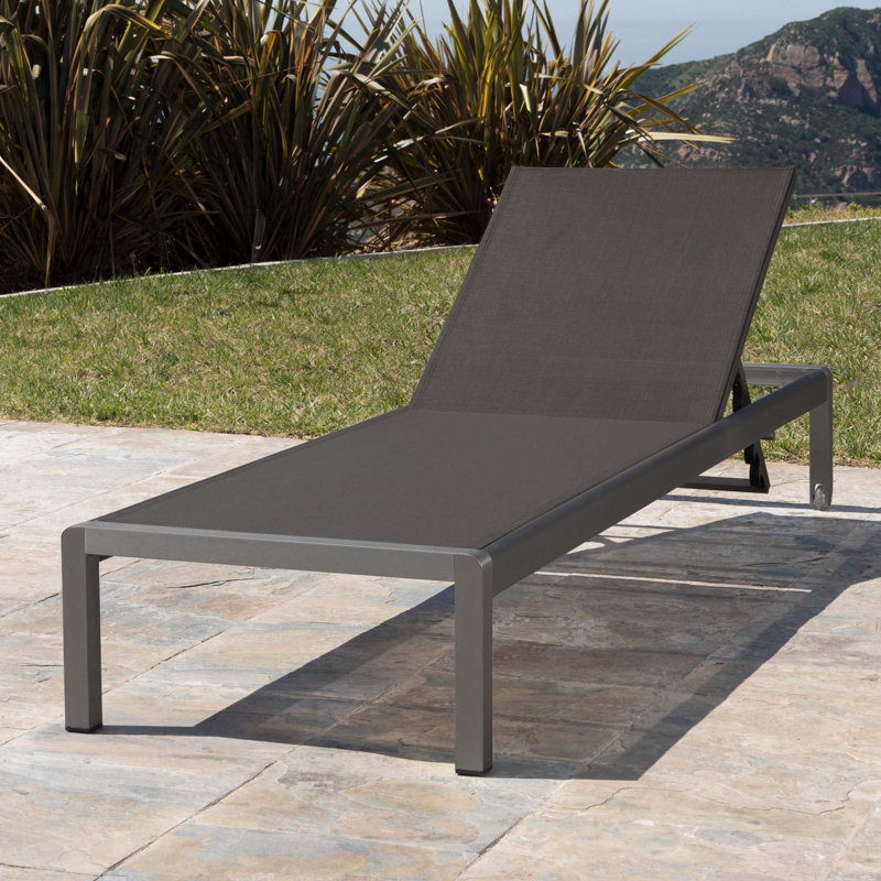 Chaise longue tendance pour l'extérieur, Gris, 1