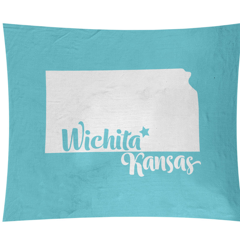 Tapisserie murale kansas wichita, Bleu sarcelle, H 27,5 po x l 37,5 po