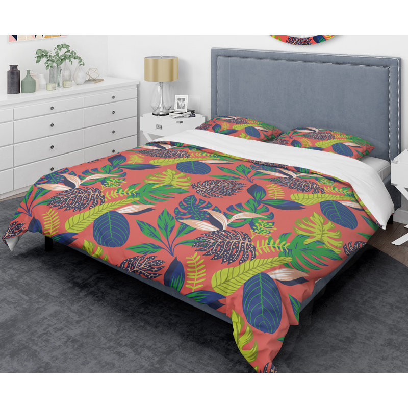 Ensemble de housse de couette de style mid-century rétro, Housse de couette très grand + 2 taies décoratives