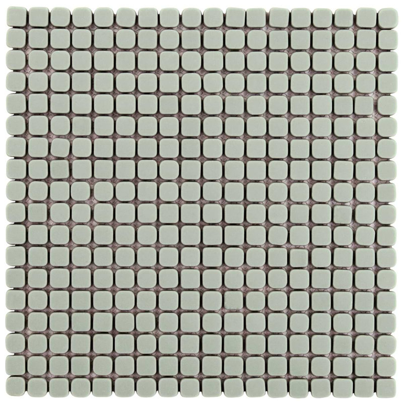 Venini .5" Mini Square Frosted Glass Mosaic Tile, Sage Green