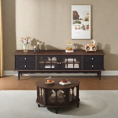 Rubberwood  TV Stand and Coffee Table Set
