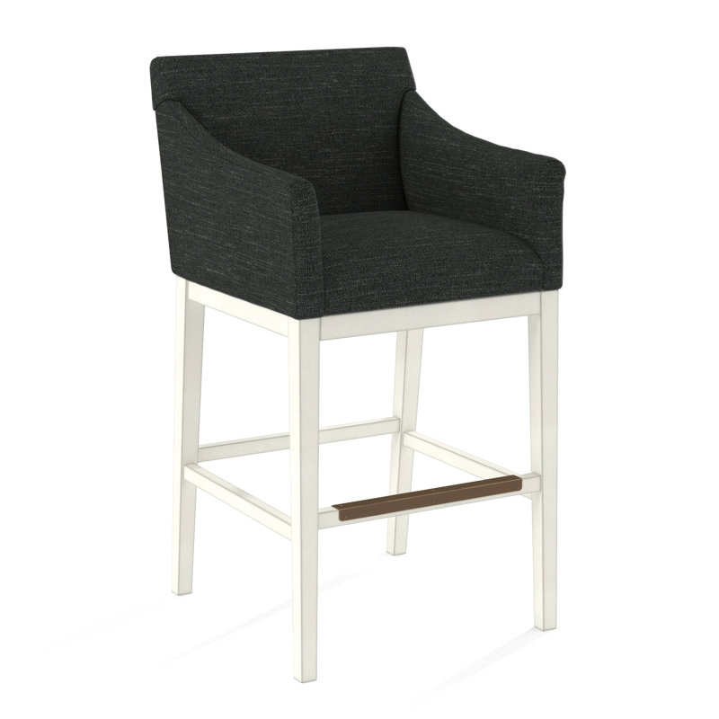 Upholstered Stool, Applause Porpoise, White