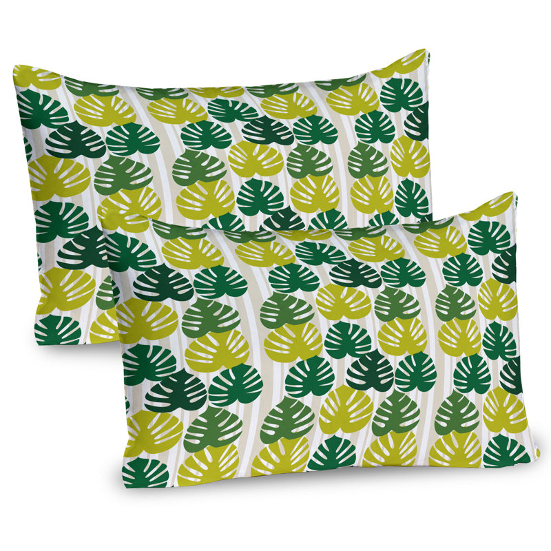 Ensemble de 2 taies décoratives tropicales Ambesonne Monstera, H 20 po x l 30 po