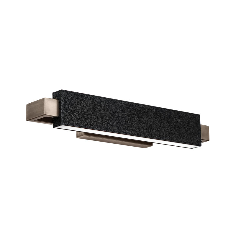 Barre d'éclairage de salle de bain 2 lumières DEL Kinsman, Nickel brossé galet noir