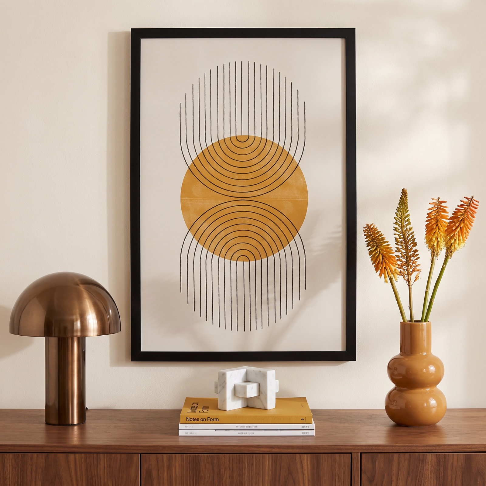 Perfect Point Yellow by The MIUUS STUDIO, 25" H x 17" W x 1" D, Black Framed