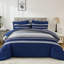 Ensemble d'édredon grand bleu marine, lit rayé 7 pièces dans un sac, ensemble de literie toutes saisons en microfibre douce avec draps, taies d'oreiller et taies décoratives