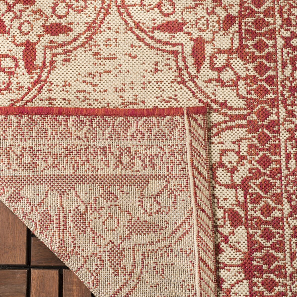 Goodrich Red/Cream Indoor/Outdoor Rug, Square 201 cm