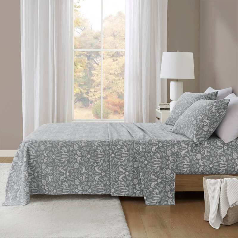 4 PCS Sheet Set Sage Winter Fauna, Full Sheet Set