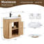 Ensemble de meuble-lavabo simple 35,83 "avec comptoir, robinet et armoire cannelée-2135966584