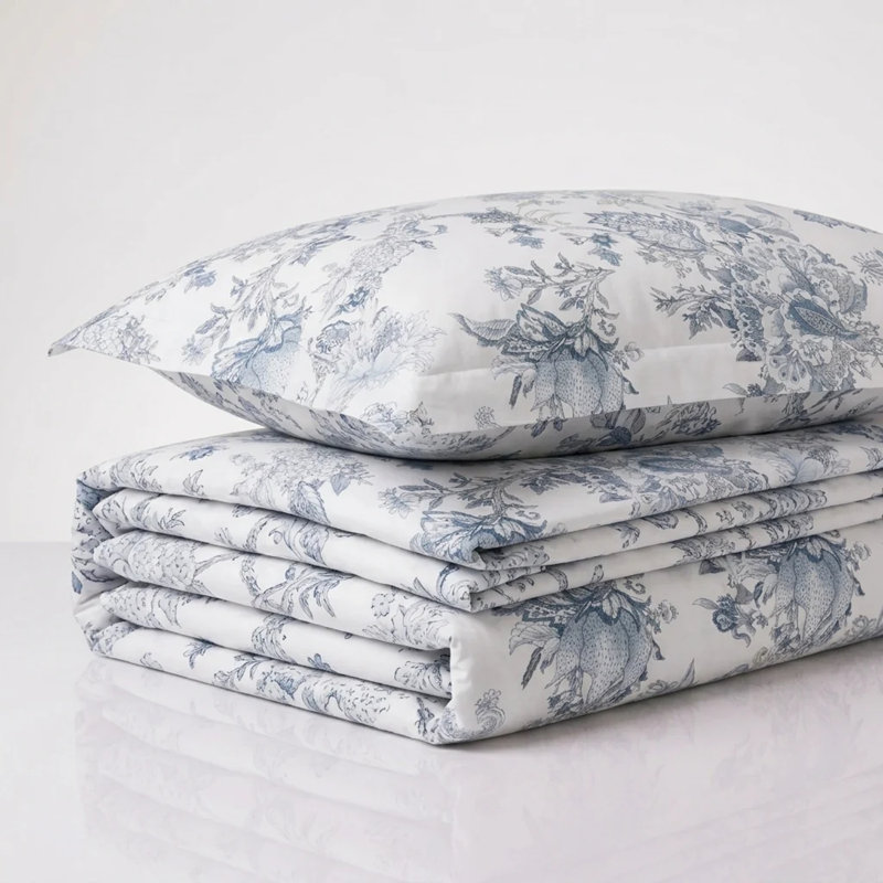 Talavera Duvet Set Blue, King Duvet Cover + 2 King Shams
