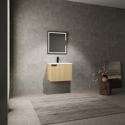 Meuble-lavabo de salle de bain 24 po pour grands espaces - Armoire en chêne moderne en contreplaqué robuste et grande capacité de rangement