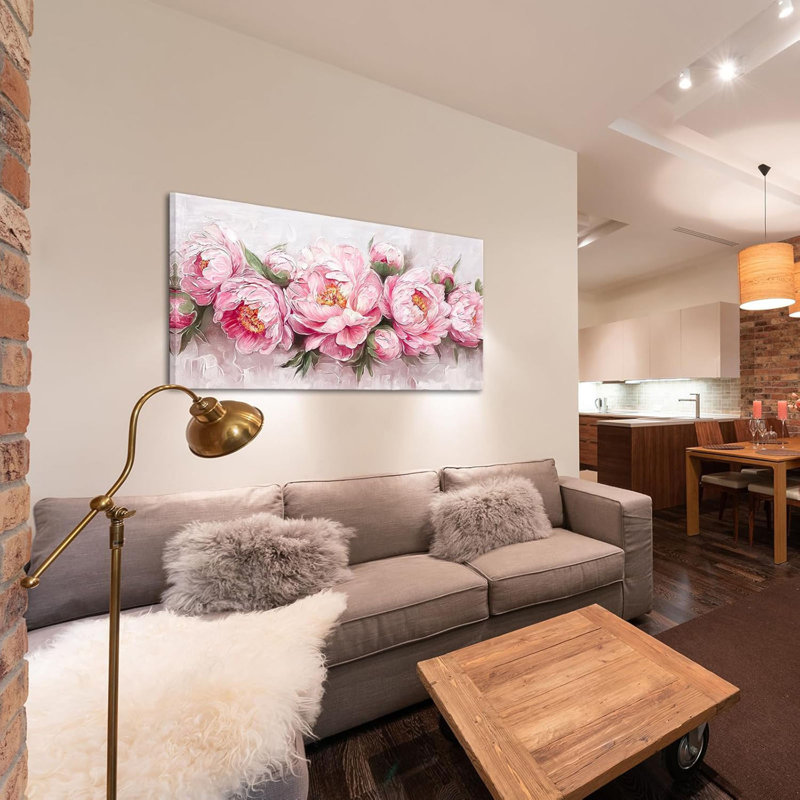 Peony Flower Wall Art Elegant Floral Art for Wall Contemporary Rose