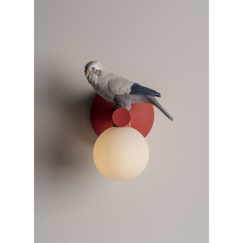 The Parrot Party 1 - Light Coral/Cream Armed Sconce
