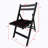 Furniture Slatted Wood Folding Special Event Chair, Black, Set Of 4