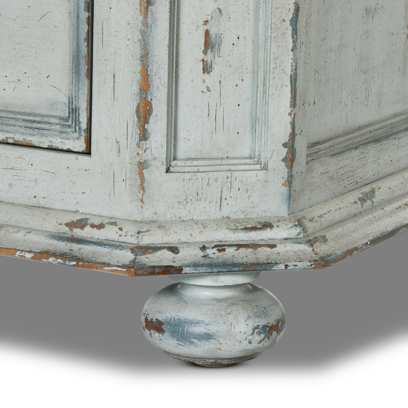 Loami China Cabinet, Distressed Gray Blue Veneer