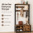 Entryway Hall Tree with Bench, Shoe Storage, 6 Removable Hooks and Cabinet, 31.5" W, Brown-1635337168