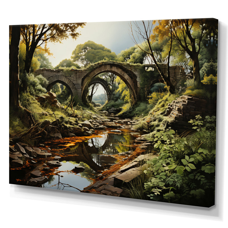 «Countryside the Old Bridge I», reproduction sur toile, H 34 po x l 44 po x P 1,5 po, Toile tendue