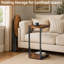 Manufactured Wood Folding End Table with Steel Base