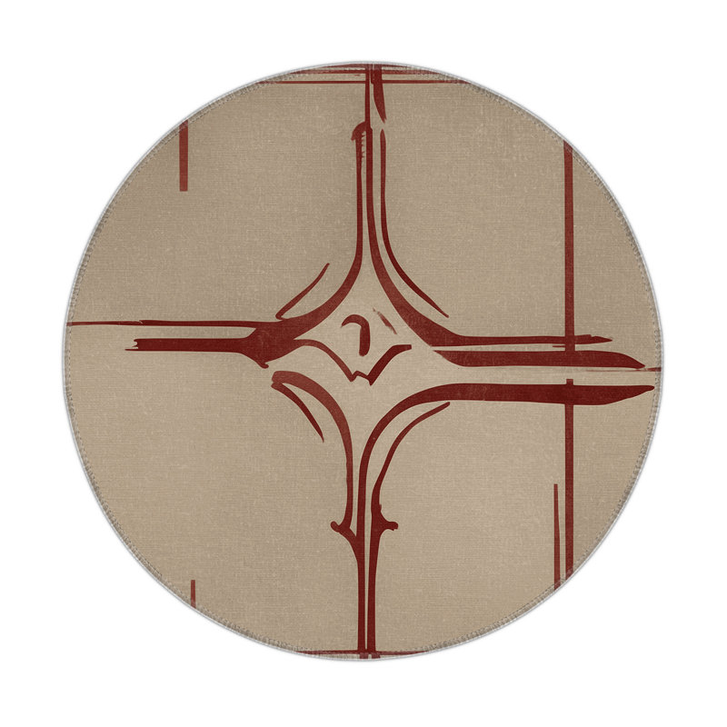 Noble Framework Indoor And Outdoor Area Rug, Round 5'