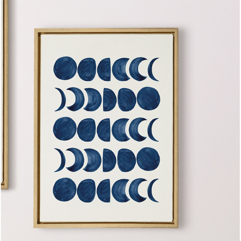 «901 Moon Phases» par Teju Reval, reproduction d'art sur toile encadrée, Cadre doré, H 24 po x l 18 po x P 1,62 po
