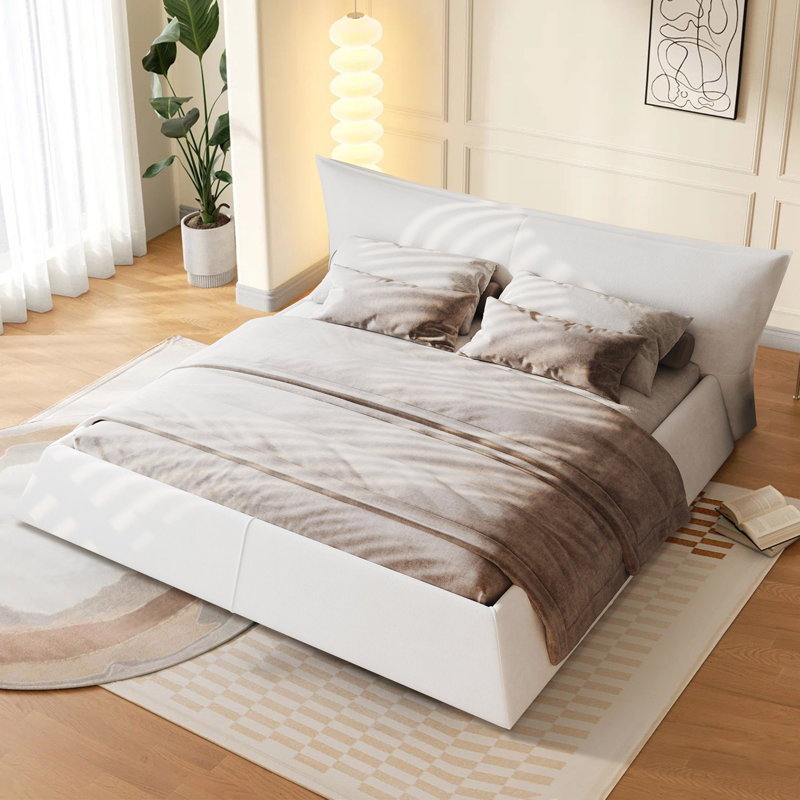 Eriksay King Upholstered Platform Bed, Cream, King