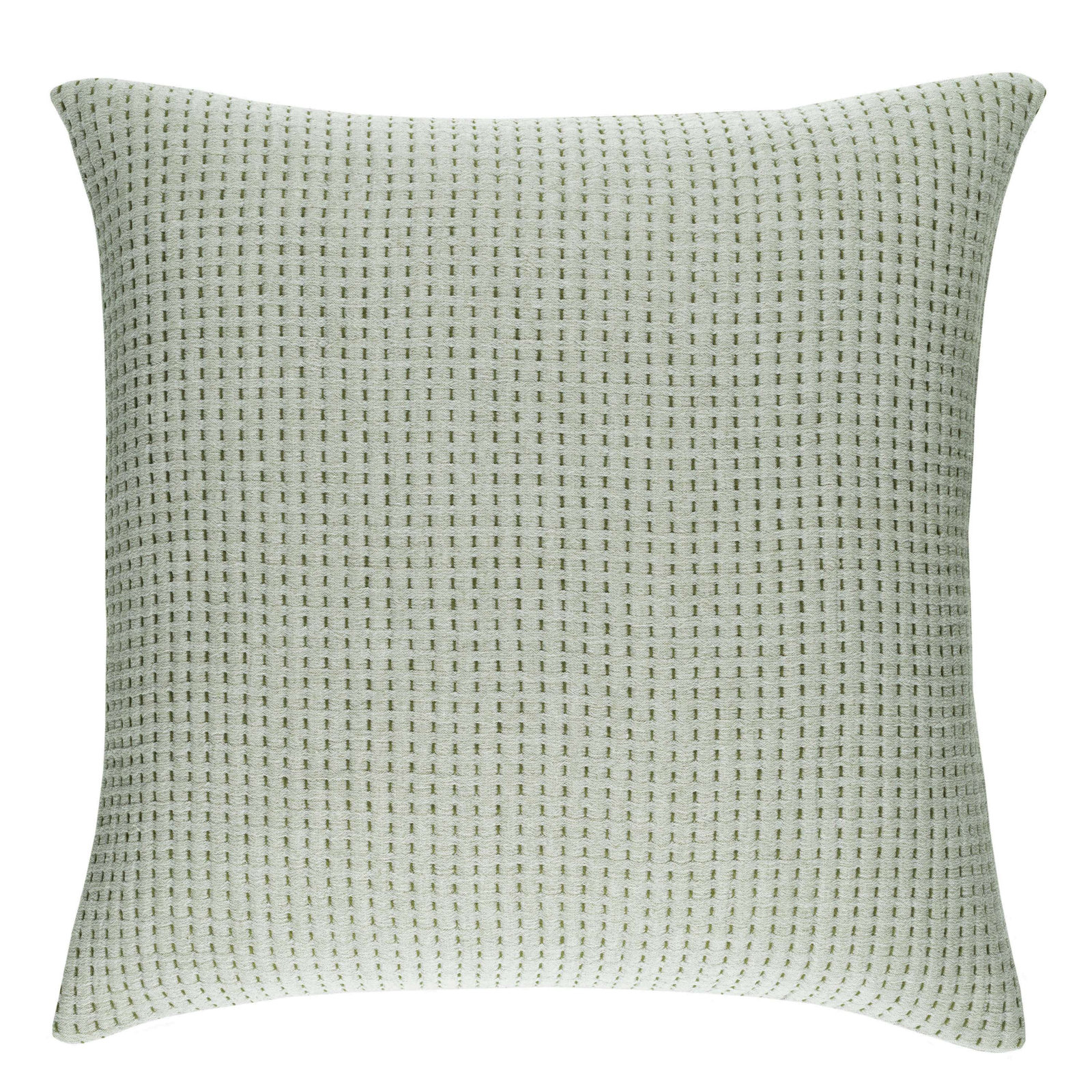Pick Stitch Cotton Shams, Euro, Evergreen