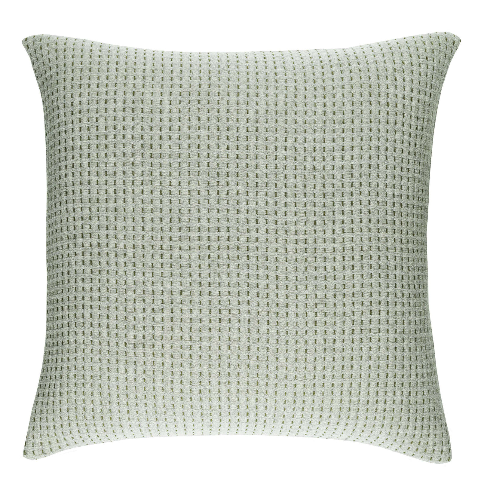 Pick Stitch Cotton Shams, Euro, Evergreen