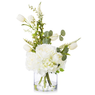 Faux Silk Tulip Arrangement in Vase