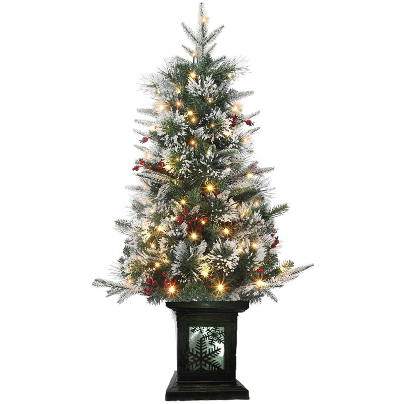 Arbre de Noël artificiel en pot 3 pi avec 78 lumières DEL blanc chaud