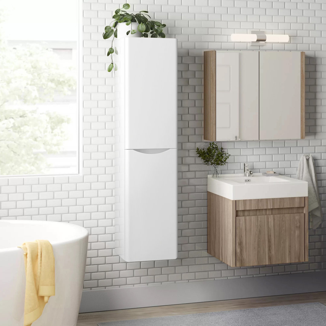 Stanhope 40Cm W x 150Cm H x 30Cm D Wall Mounted Tall Bathroom Cabinet