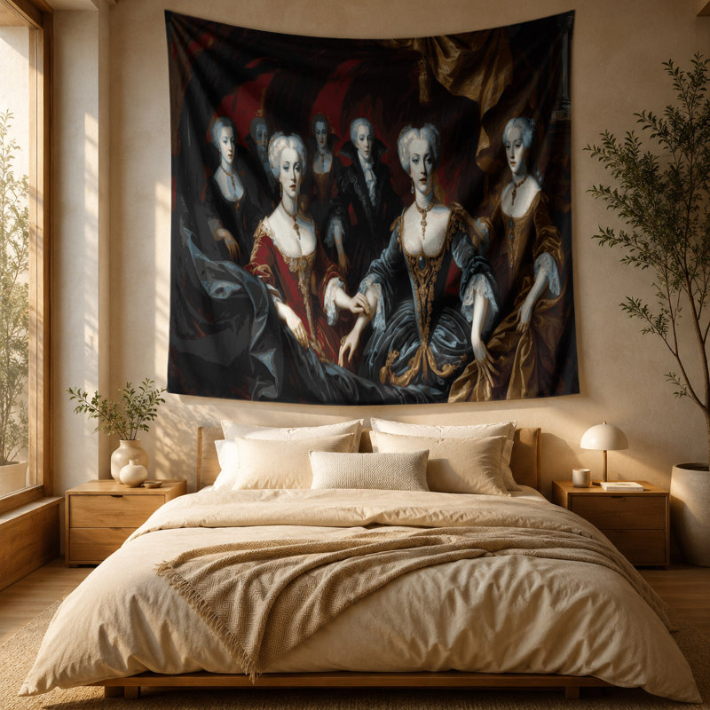 Tapisserie murale d'Halloween vampires et crocs, 51 po x 60 po