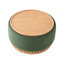 Repose-pieds de rangement rond de 29 pouces avec pieds en bois massif, couvercle réversible et compartiment caché pour les salons modernes-1046983940
