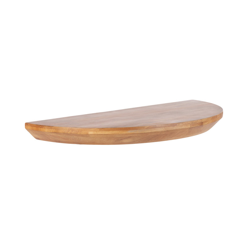 Canvey Half Moon Solid Wood Floating Table Shelf, 2.25" H x 28" W x 14" D
