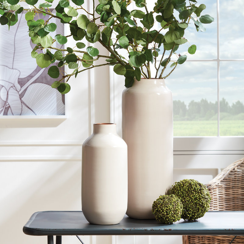 Lucela Handmade Terracotta Table Vase, White